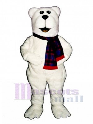 Arctic Bear with Scarf Christmas Mascot Costume
