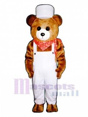 Choo-Choo Bear with Overalls & Hat Christmas Mascot Costume