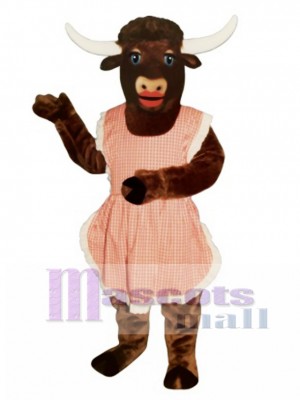 Lady Longhorn with Apron Christmas Mascot Costume Animal 