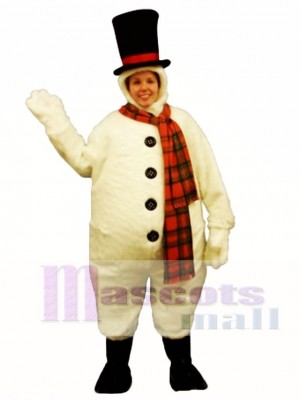 Snowman with Hood Mascot Costume Christmas Xmas