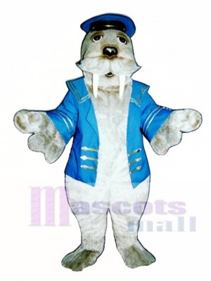 Cute Walrus with Sailor Suit Mascot Costume