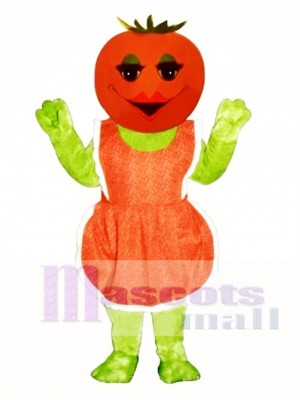 Ms. Tomato with Apron Mascot Costume Plant