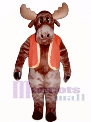 Milton Moose with Christmas Vest Mascot Costume Animal