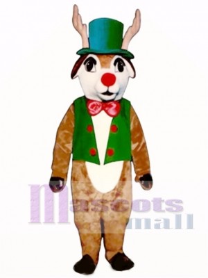 Yuletide Deer with Vest, Hat & Bowtie Mascot Costume Animal