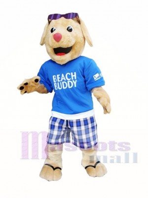 Dog with Sunglasses Mascot Costume Beach Buddy Dog Mascot Costumes Animal Cartoon 