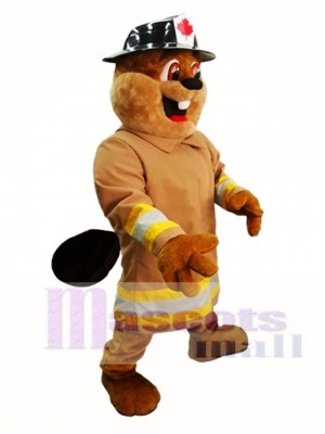 Beaver in Hat Mascot Costume Burny Beaver Mascot Costumes Animal 