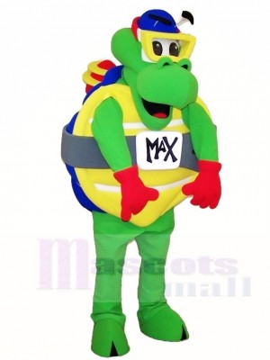 Green Sea Turtle Tortoise Mascot Costumes with Goggles Ocean Animal