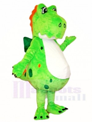 Green Fluffy Dinosaur Mascot Costumes 
