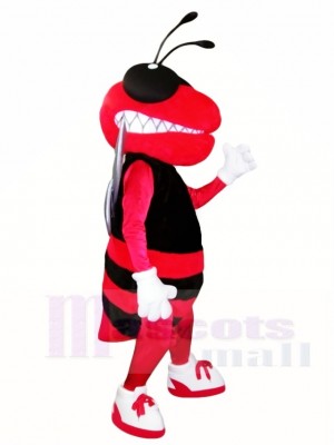 Cute Red and Black Hornet Bee Mascot Costumes Insect