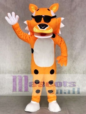 Cute Orange Chester Cheetah with SunGlasses Mascot Costume Animal