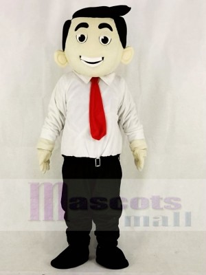 Red Tie Office Boy Business Man Mascot Costumes People