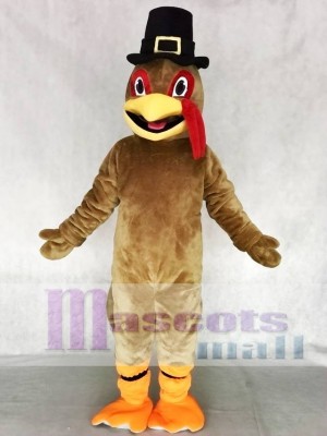 Light Brown Thanksgiving Turkey Mascot Costume with Hat Animal