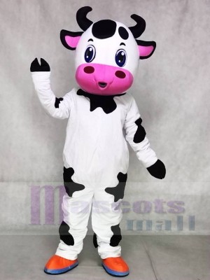 Cute Blue Eyes Cow Mascot Costumes Farm Animal