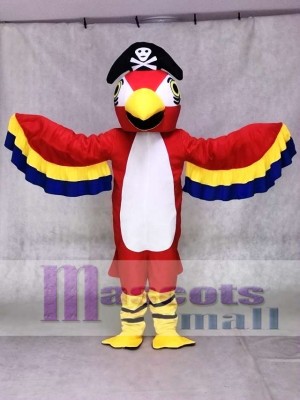 Red Pirate Parrot with Tail Mascot Costumes Bird