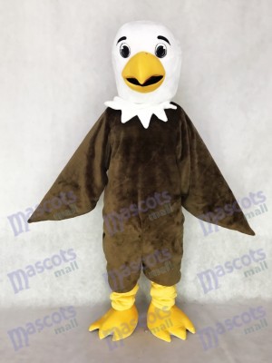 Cute White Head Friendly Brown Eagle Mascot Costume Animal