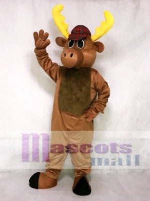 Cute Hunter Moose Mascot Costume Animal