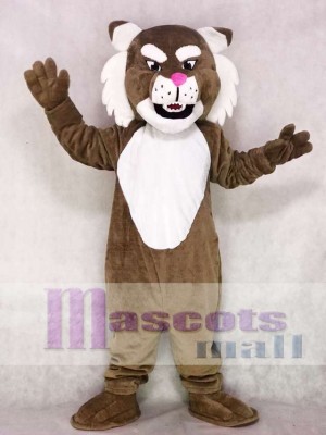 Realistic Brown Muscle Wildcat Mascot Costume