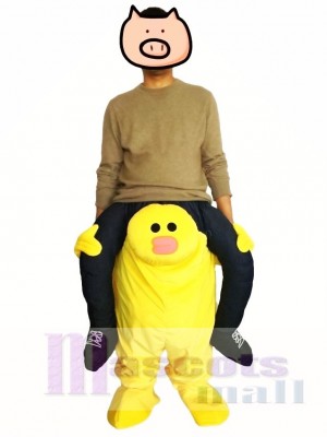 Piggyback Carry Me Ride on Yellow Sally Chick Mascot Costume Line Friends Town