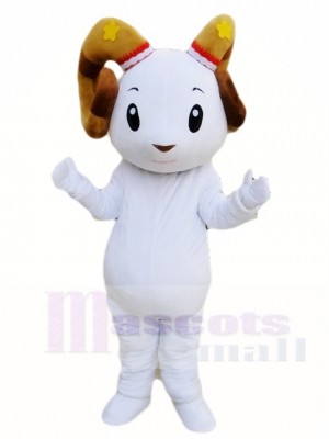 White Sheep Ram Mascot Costumes Animal 