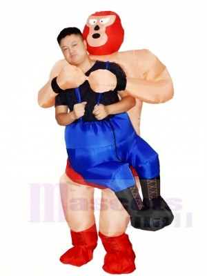 Wrestler Wrestling Inflatable Halloween Blow Up Costumes for Adults