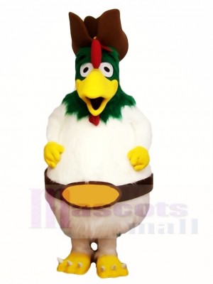 Green Head Rooster Mascot Costumes Animal Poultry Farm 