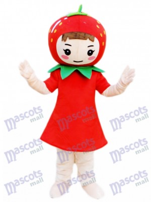 Strawberry Girl Mascot Costume Fruit 