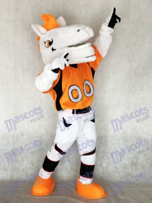 New Mustang Horse Broncos with Orange Mane Mascot Costume Animal 