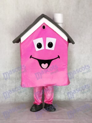 Pink Housing House Real Estate Agent Mascot Costume Promotion