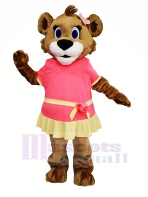 Female Lion with Dress Mascot Costumes Cartoon	