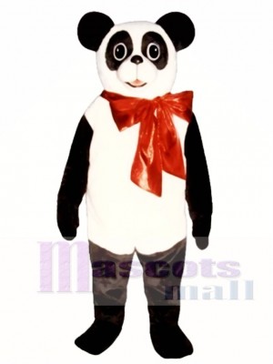 Cute Christmas Panda with Bow Mascot Costume Animal 