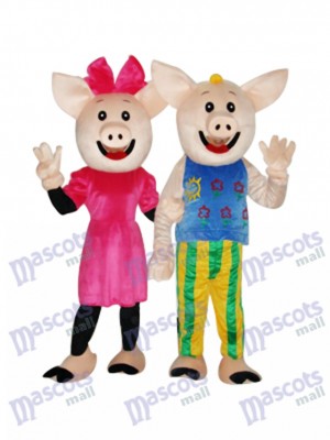Cocoa Couple Pig Mascot Adult Costume Animal 