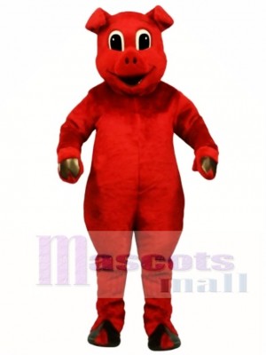 Cute Ruddy Red Pig Mascot Costume