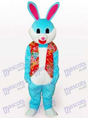 Colorful Easter Bunny Rabbit Short Plush Adult Mascot Costume