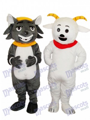 Pleasant Goat & Grey Bad Wolf Mascot Adult Costume