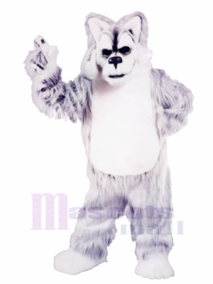 Grey and White Huskey Mascot Costumes Animal