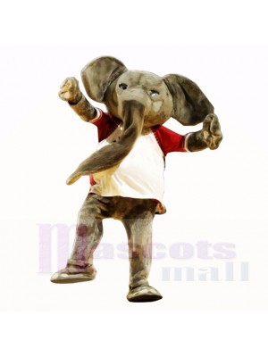 Sport Elephant with White Shirt Mascot Costumes Adult