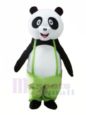Cute Panda in Green Mascot Costumes Cheap
