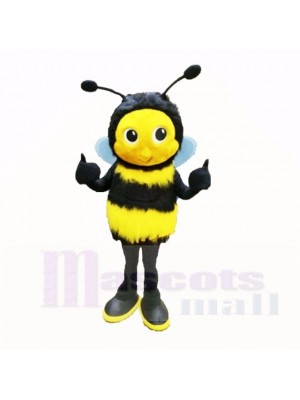 Fluffy Bee with Big Eyes Mascot Costumes Cartoon