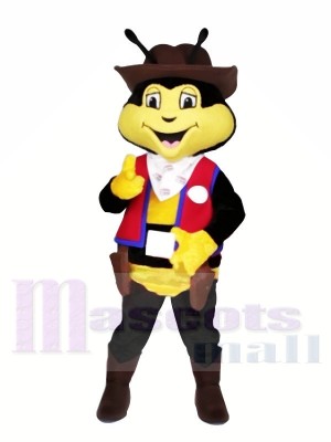 Cowboy Bee with Red Vest Mascot Costumes Animal	