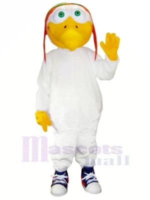 Pilots Seagull with White Suit Mascot Costumes Cartoon