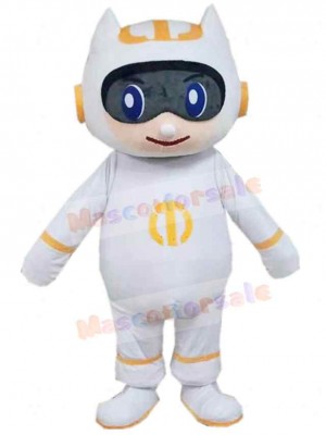 Cute White Robot Mascot Costume People