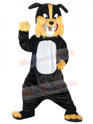 Brown and Black Bulldog Dog Mascot Costume Animal