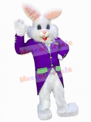 Purple Suit Easter Bunny Mascot Costume Animal