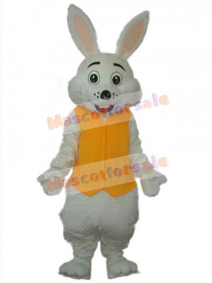 Rabbit in Yellow Vest Mascot Costume Animal