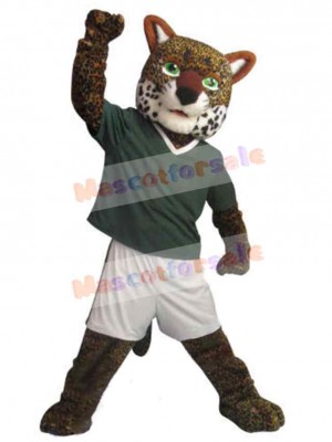 Jaguar with Green Eyes Mascot Costume Animal