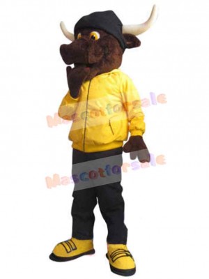 Fierce Brown Bull Mascot Costume Animal