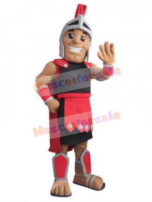 Red and Black Spartan Mascot Costume People