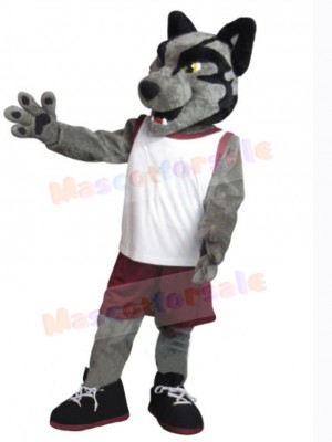 Gray Dog Mascot Costume Animal
