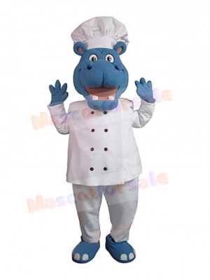 Chef Hippo Mascot Costume Animal