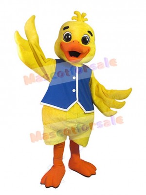 Duck in Blue Vest Mascot Costume Animal